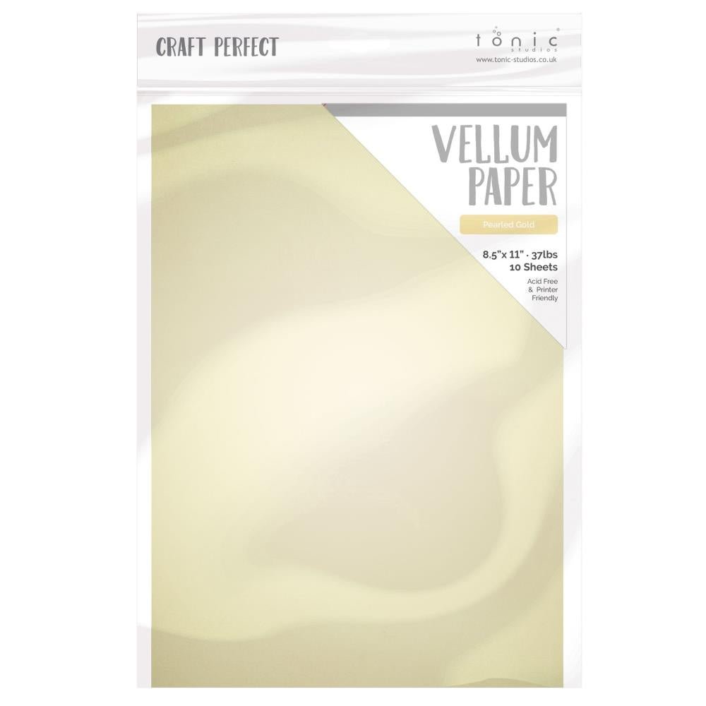 Craft Perfect By Tonic Studios - PEARL Vellum Paper - Pearled Gold - The Crafty Kiwi