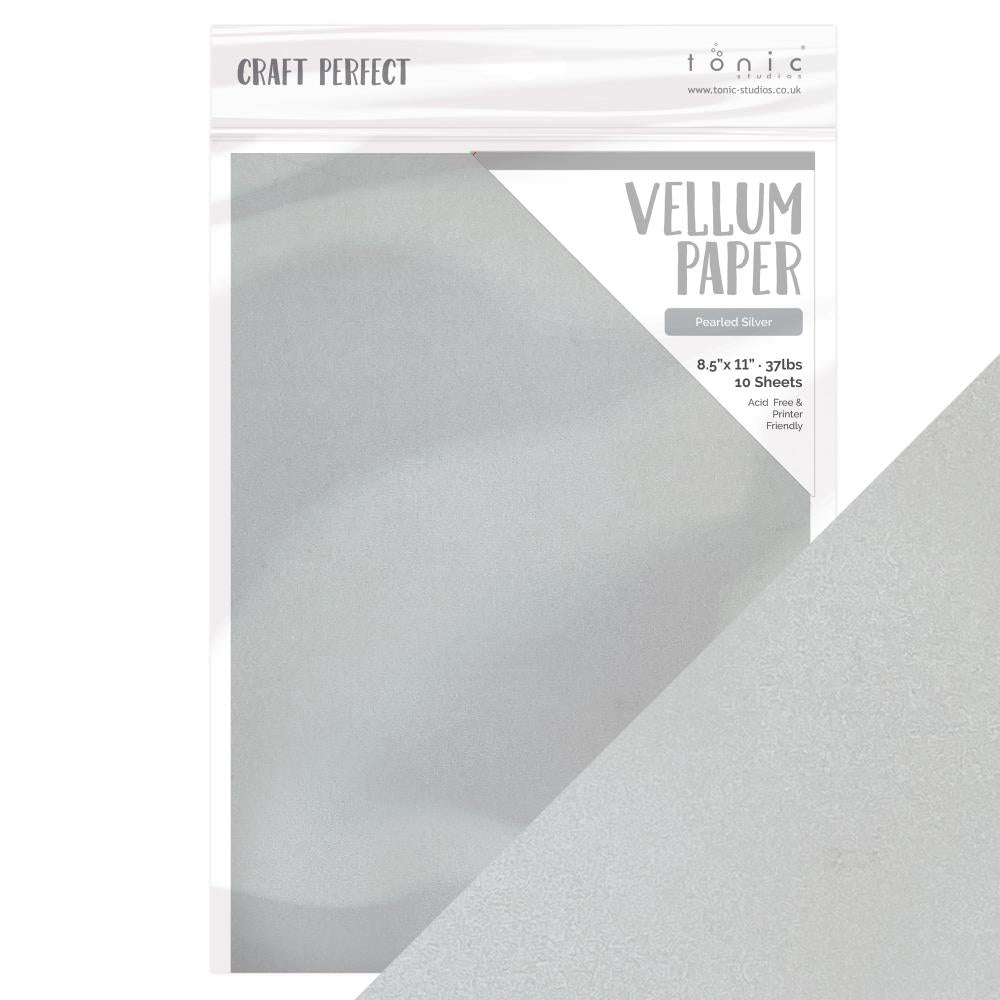 Craft Perfect By Tonic Studios - PEARL Vellum Paper - Pearled Silver - The Crafty Kiwi