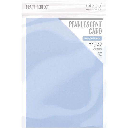 Craft Perfect By Tonic Studios - PEARLESCENT Card - Blue Cashmere (5/sheets) - The Crafty Kiwi