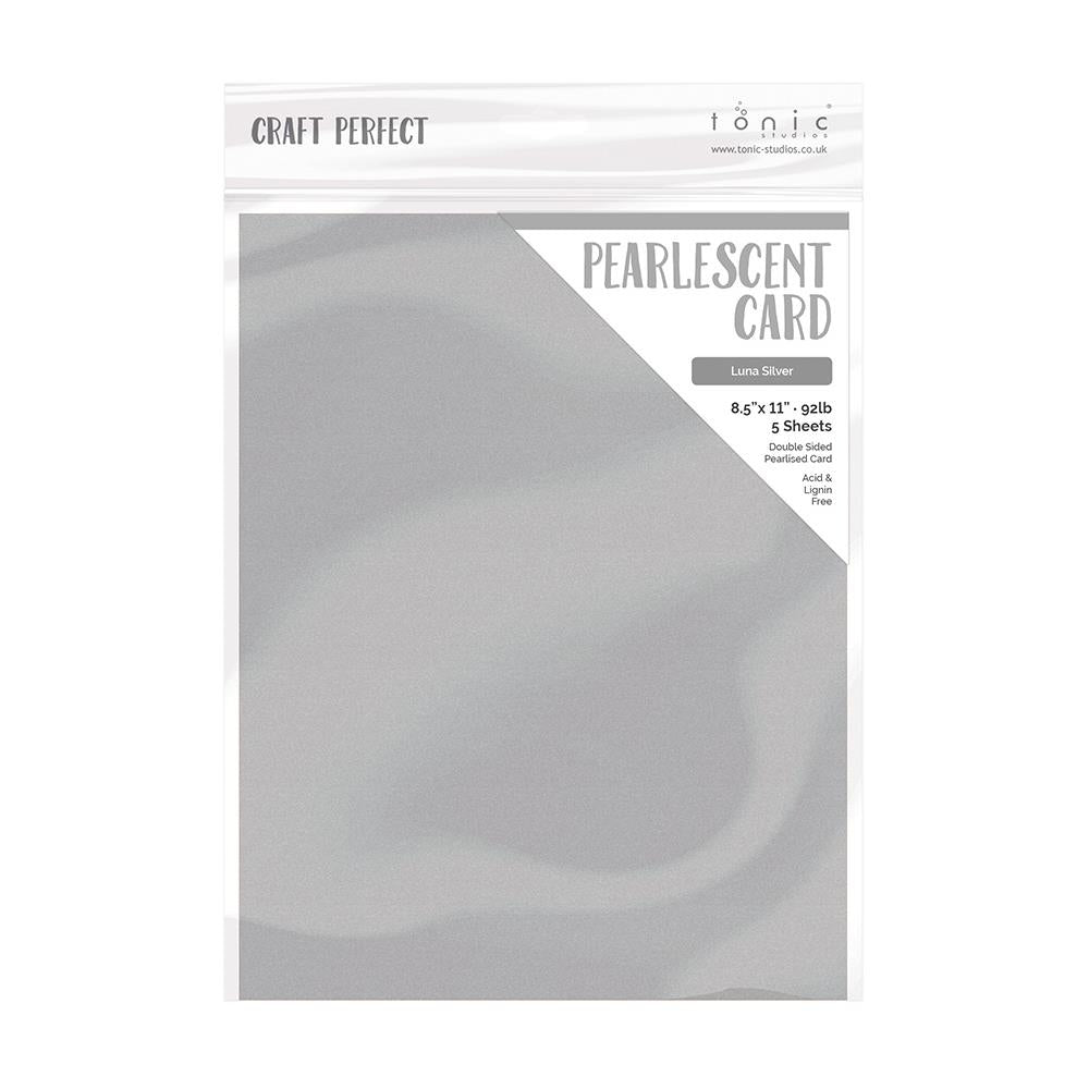 Craft Perfect By Tonic Studios - PEARLESCENT Card - Luna Silver (5/sheets) - The Crafty Kiwi
