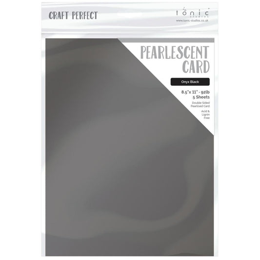 Craft Perfect By Tonic Studios - PEARLESCENT Card - Onyx Black (5/sheets) - The Crafty Kiwi