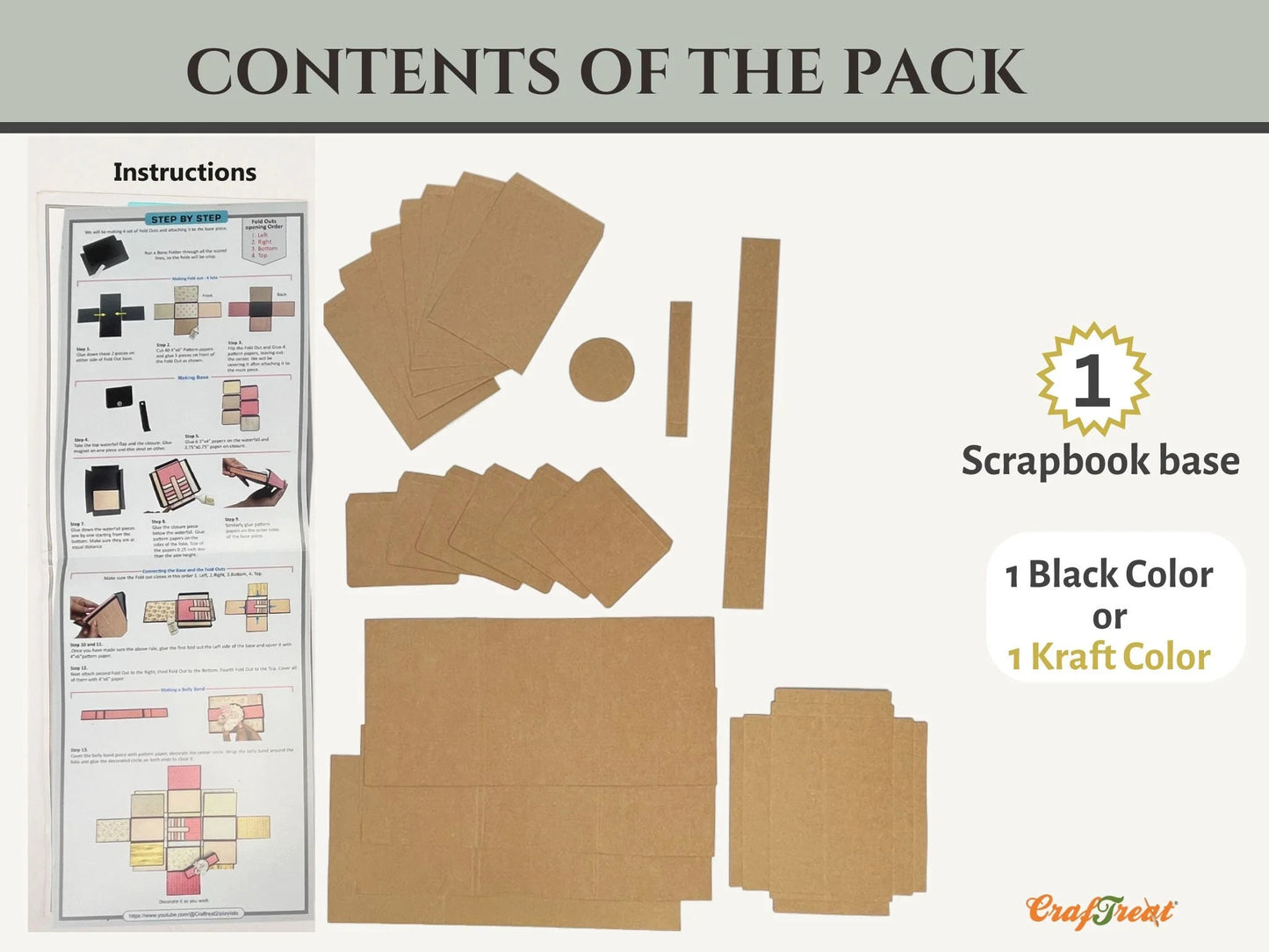 CrafTreat - Expanding Folio Blank - KRAFT (1/pack) - The Crafty Kiwi