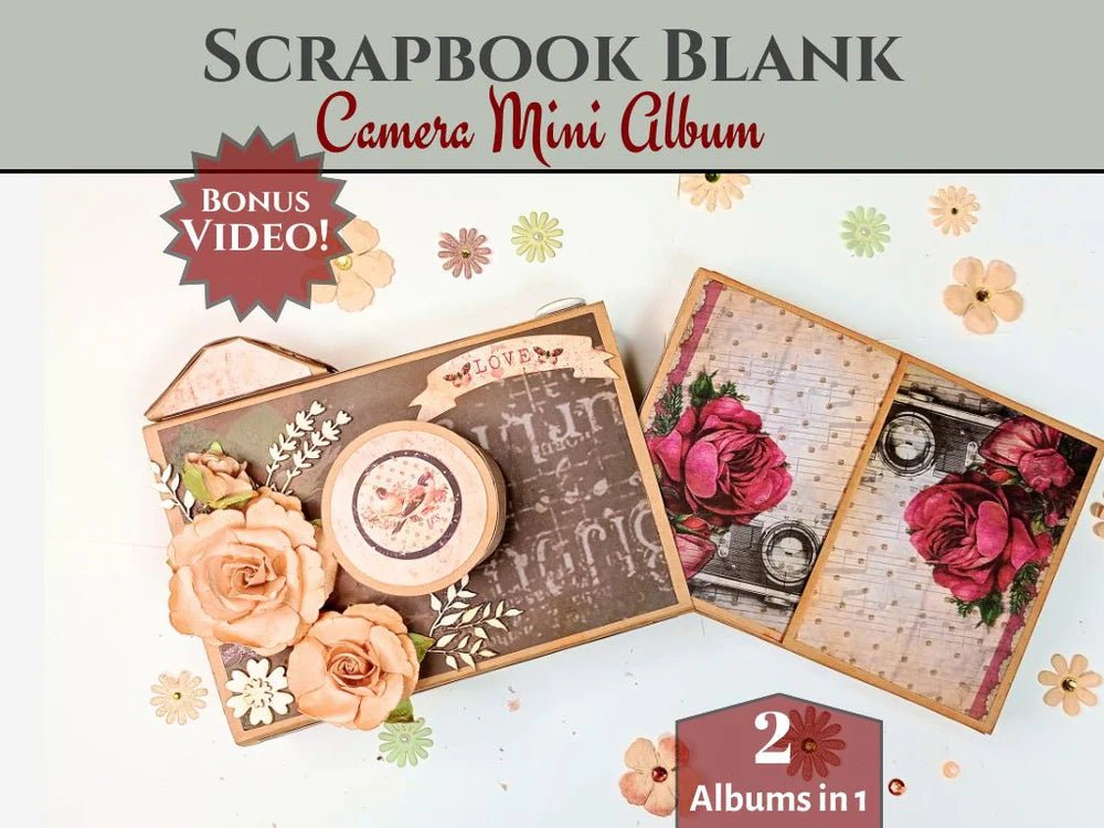 CrafTreat - Matchbox Camera Album Blanks - 2 Albums, 1 black, 1 kraft - The Crafty Kiwi