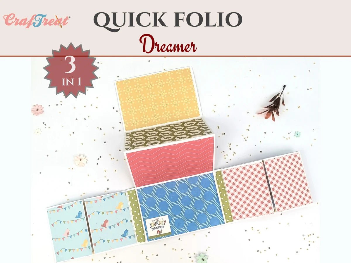 CrafTreat - Quick Folio - Dreamer - Black, Kraft, White - The Crafty Kiwi