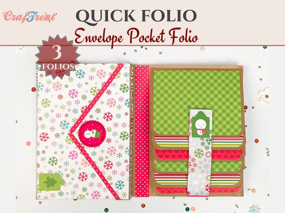 CrafTreat - Scrapbook Blank Quick Folio - Envelope Pocket Folio, Black, Kraft, White - The Crafty Kiwi