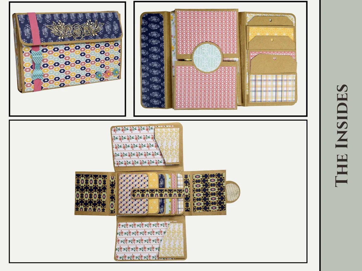 CrafTreat - Trifold Folio Wallet Blanks - 2 albums, 1 black, 1 kraft - The Crafty Kiwi