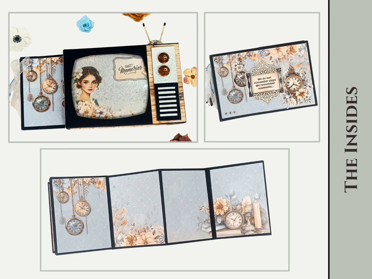 CrafTreat - TV Pop - Up Mini Album Blank - White - The Crafty Kiwi