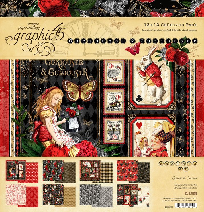 Graphic 45 - Curiouser and Curiouser Bundle Kit (5 products) - The Crafty Kiwi