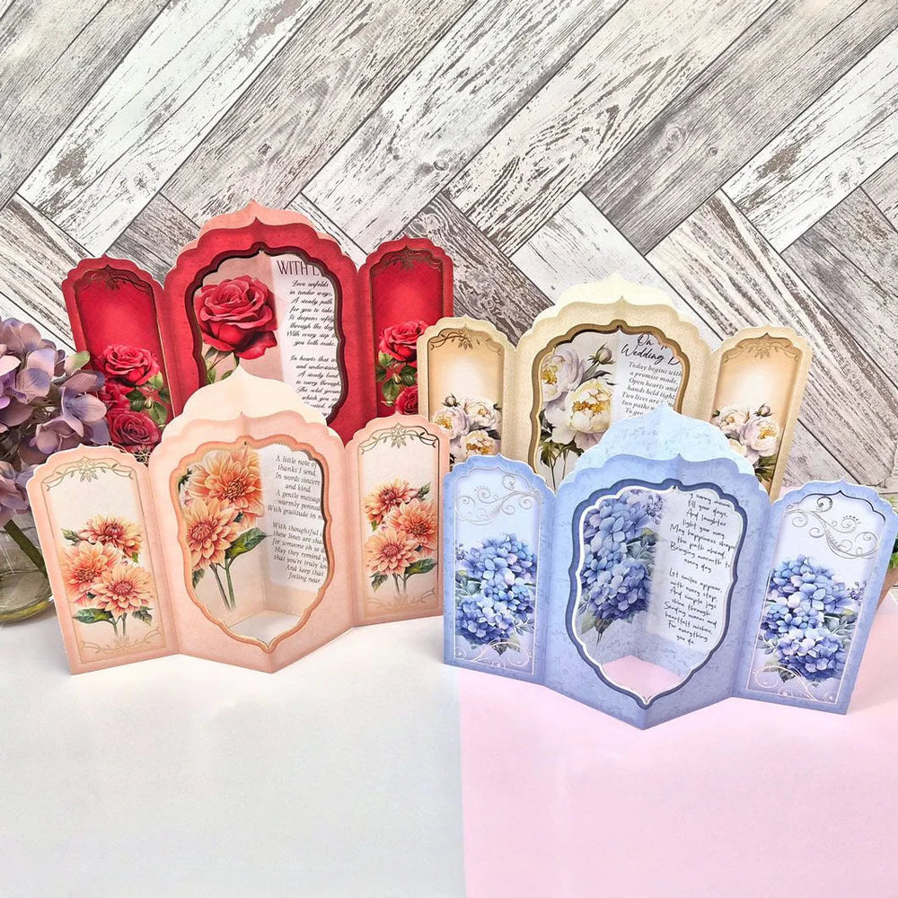 Hunkydory Crafts - Window to the Heart - Floral Wishes Concept Card Kit (8/pk)