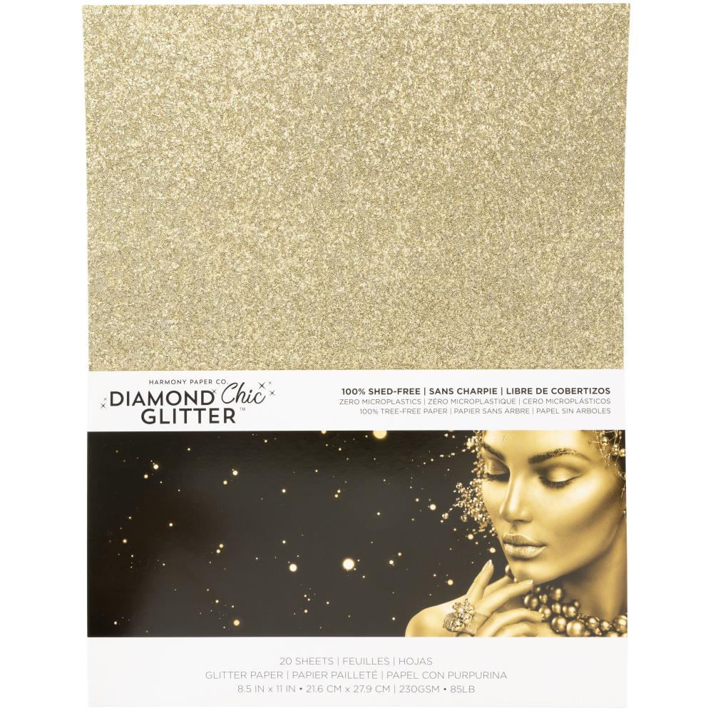 Harmony Paper - Glitter Cardstock - 8.5"X11" - Gold Dust (1/sheet) - The Crafty Kiwi