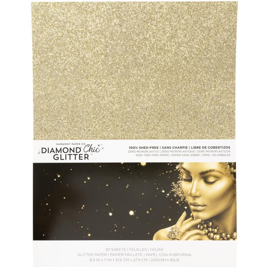 Harmony Paper - Glitter Cardstock - 8.5"X11" - Gold Dust (1/sheet) - The Crafty Kiwi