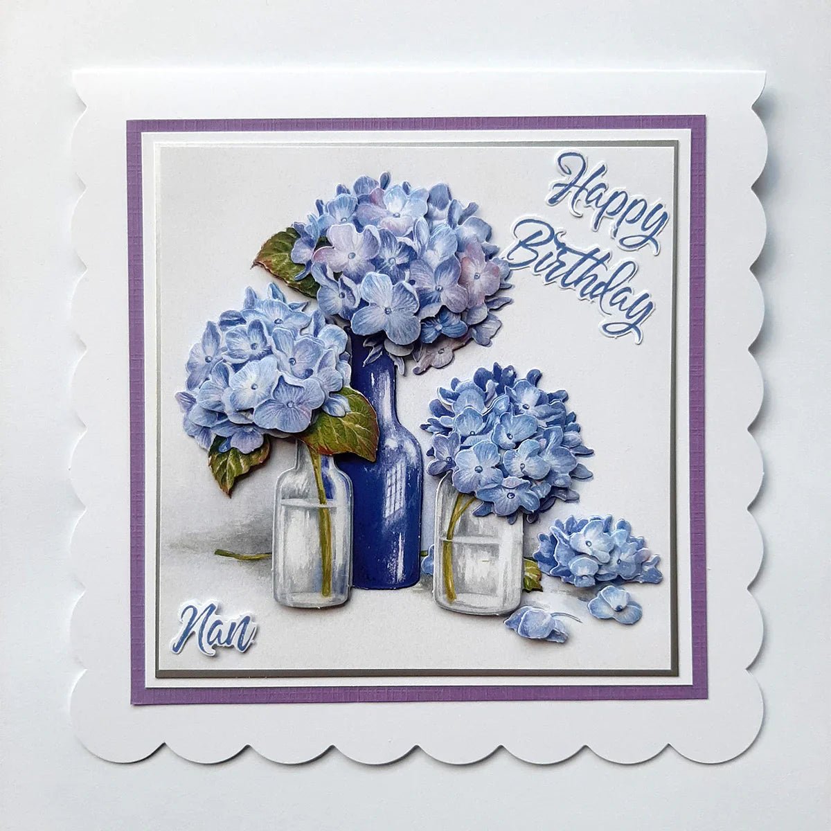 Katy Sue - 3D Die Cut Decoupage - Blue Hydrangeas (1/sheet) - The Crafty Kiwi