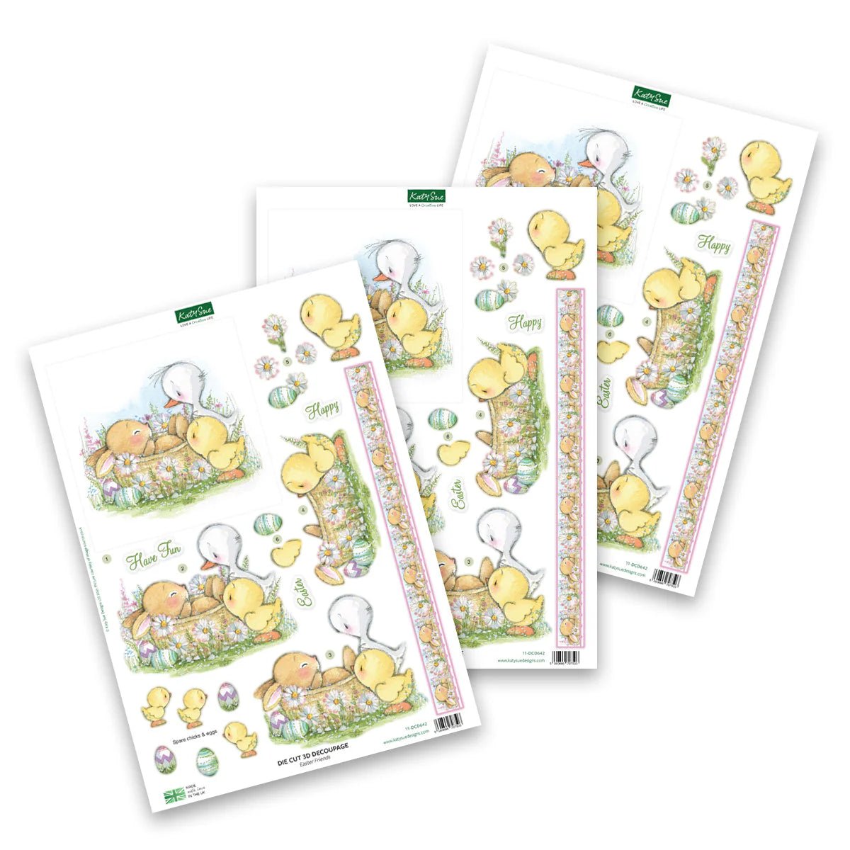 Katy Sue - 3D Die Cut Decoupage - Easter Friends (1/sheet) - The Crafty Kiwi