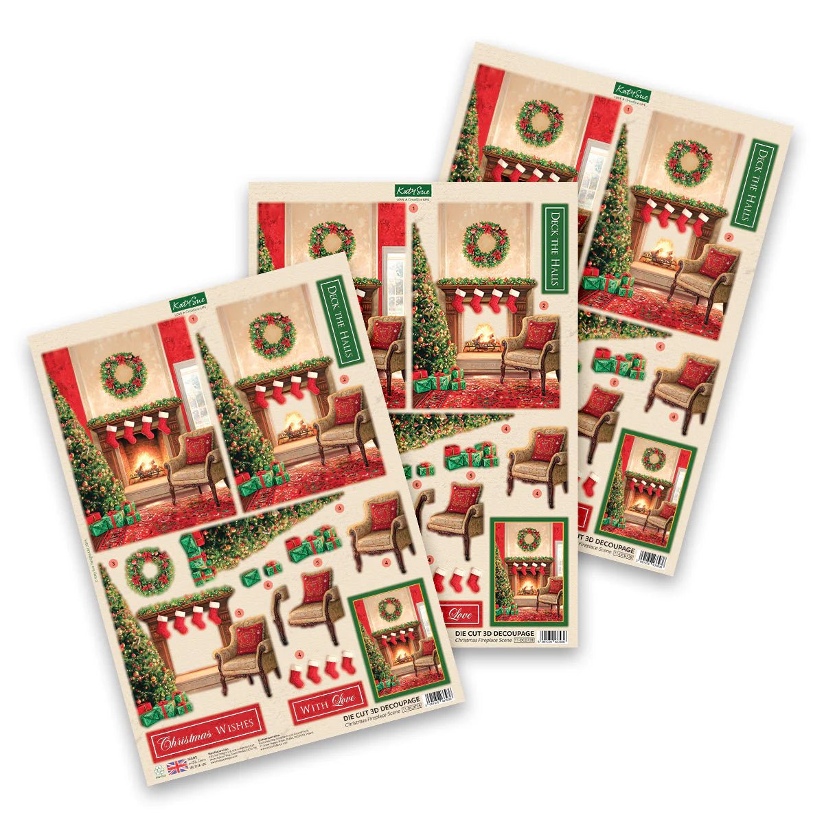 Katy Sue - 3D Die Cut Decoupage - Fireplace Scene (1/sheet) - The Crafty Kiwi