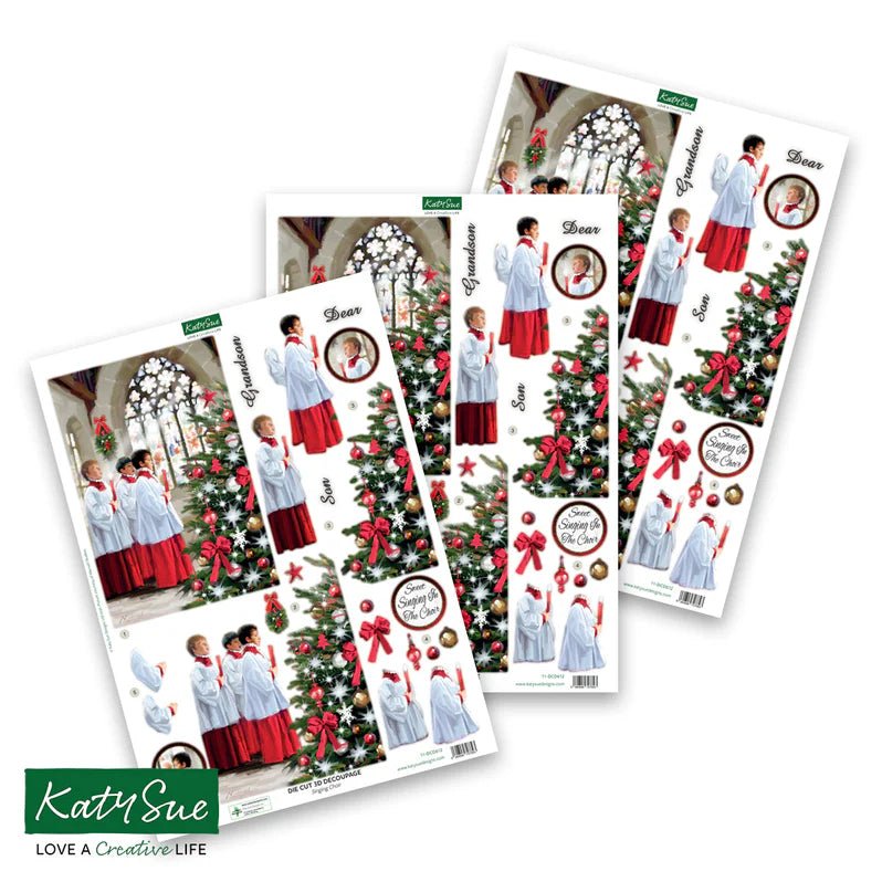 Katy Sue - 3D Die Cut Decoupage – Singing Choir (1/sheet) - The Crafty Kiwi