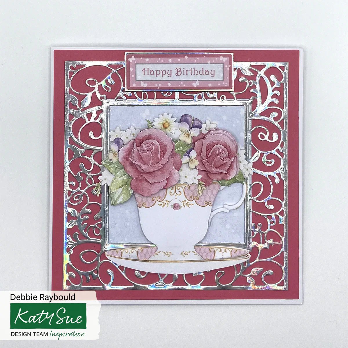 Katy Sue - 3D Die Cut Decoupage - Teacups, Flowers and Cake (1/sheet) - The Crafty Kiwi