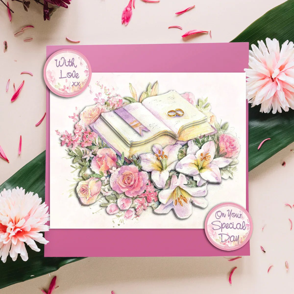 Katy Sue - 3D Die Cut Decoupage - Wedding Book & Flowers (1/sheet) - The Crafty Kiwi