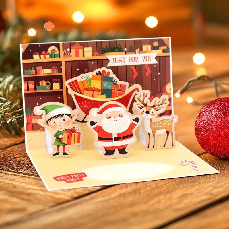Katy Sue - 3D Santa & Friends Pop Up Christmas Card Making Kit (4/pack) - The Crafty Kiwi
