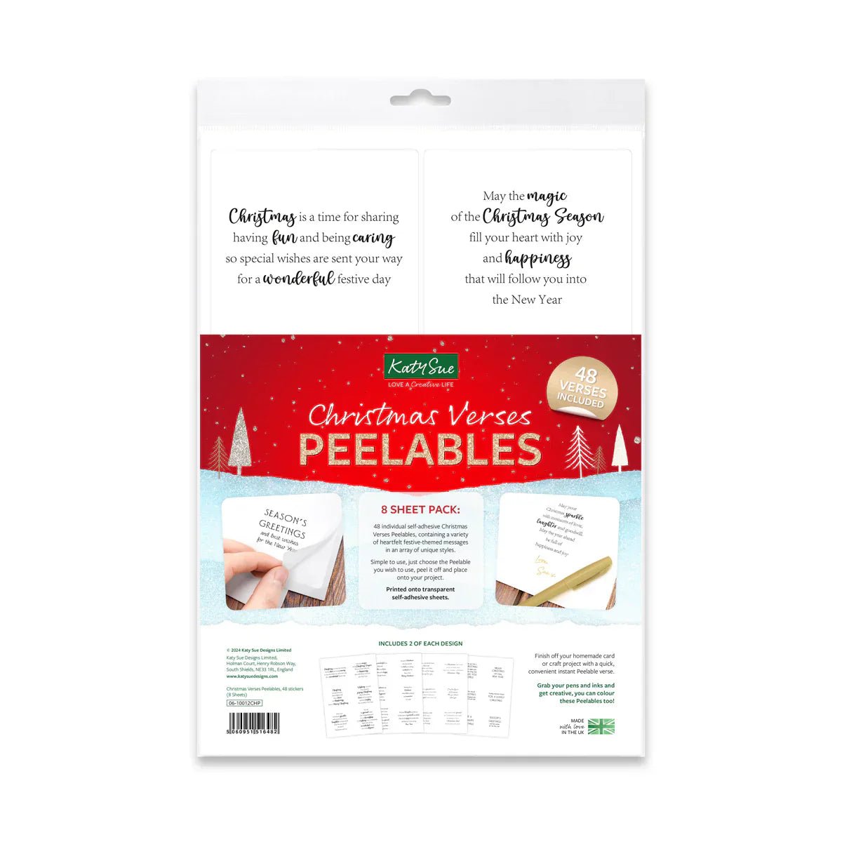 Katy Sue - Christmas Verses Peelables (4/sheets) - The Crafty Kiwi
