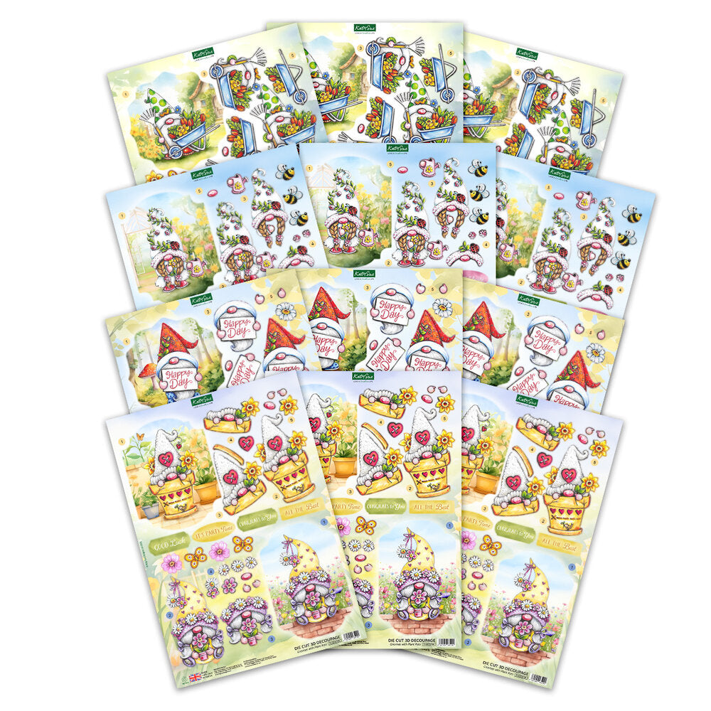 Katy Sue - Garden Gnomes 3D Die-Cut Decoupage (8/pack)