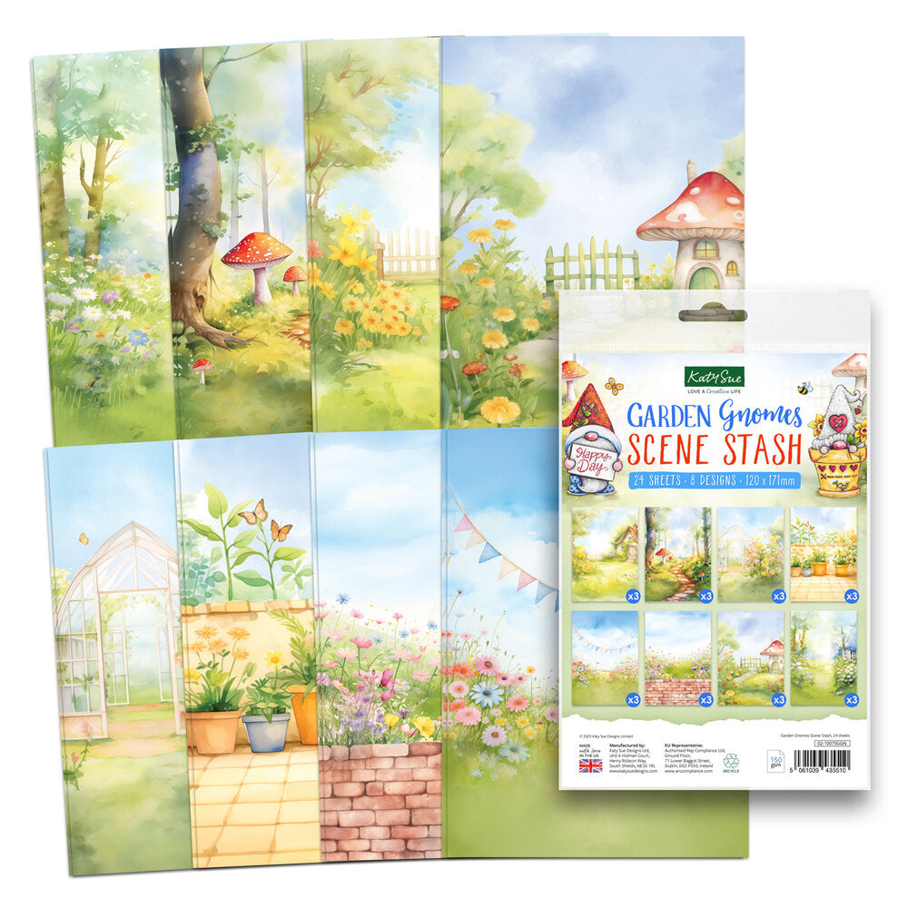 Katy Sue - Garden Gnomes Scene Stash (8/sheets)