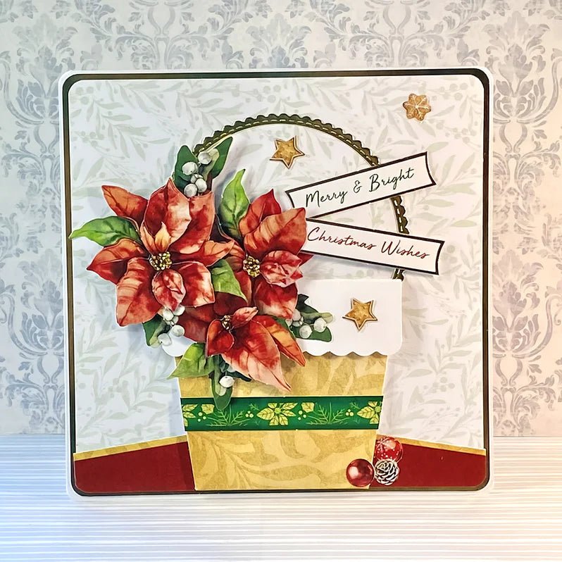 Katy Sue - Die Cut 3D Decoupage - Poinsettia & Christmas Tree (1 sheet of each) - The Crafty Kiwi