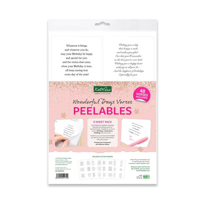 Katy Sue - Peelables - Wonderful Days Verses - The Crafty Kiwi