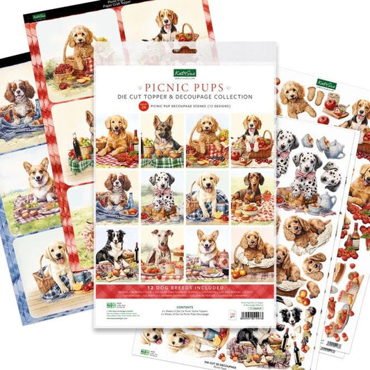 Katy Sue - Picnic Pups Die Cut Topper & Decoupage Collection - The Crafty Kiwi