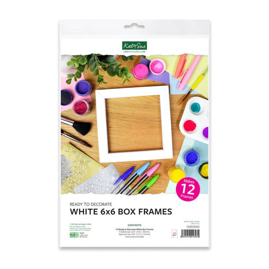 Katy Sue - White 6x6 Box Frames (4/pack) - The Crafty Kiwi