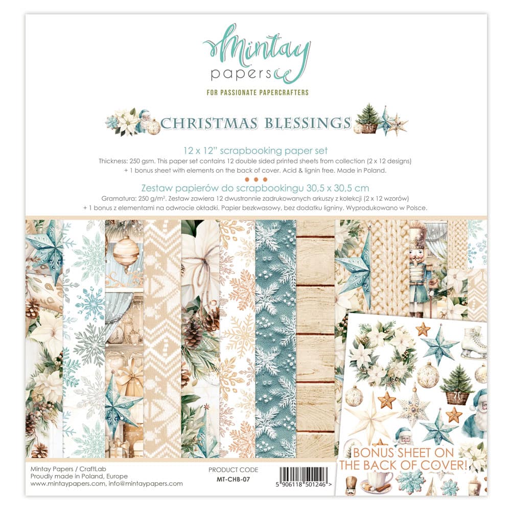 Mintay - Christmas Blessings 12x12 Paper Pack - The Crafty Kiwi
