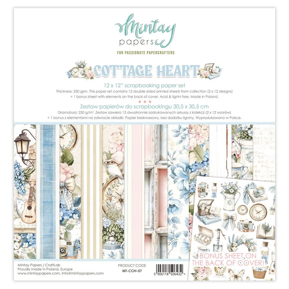 Mintay - Cottage Heart - 12x12 Paper Pack - The Crafty Kiwi