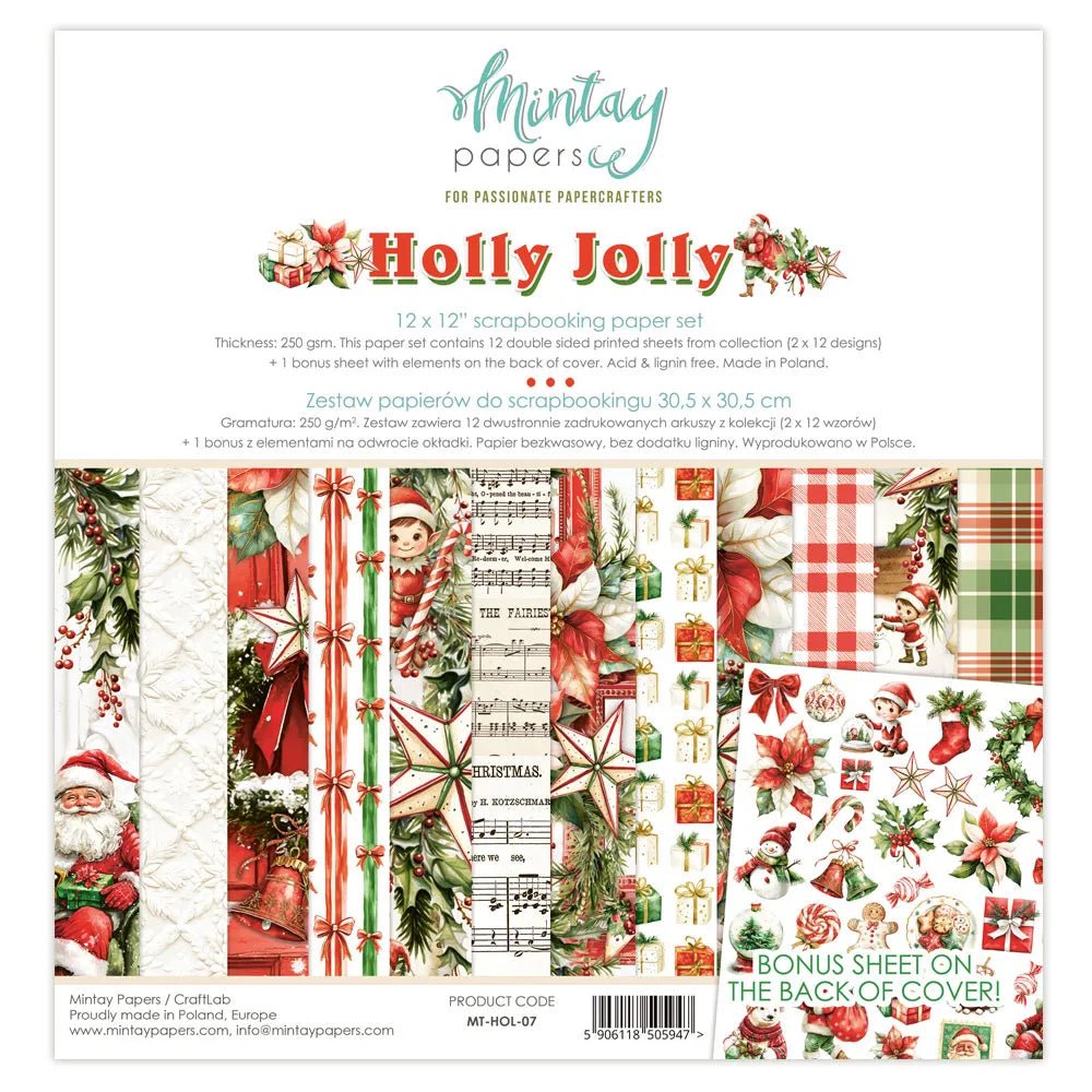 Mintay - Holly Jolly - 12x12 Paper Pack - The Crafty Kiwi