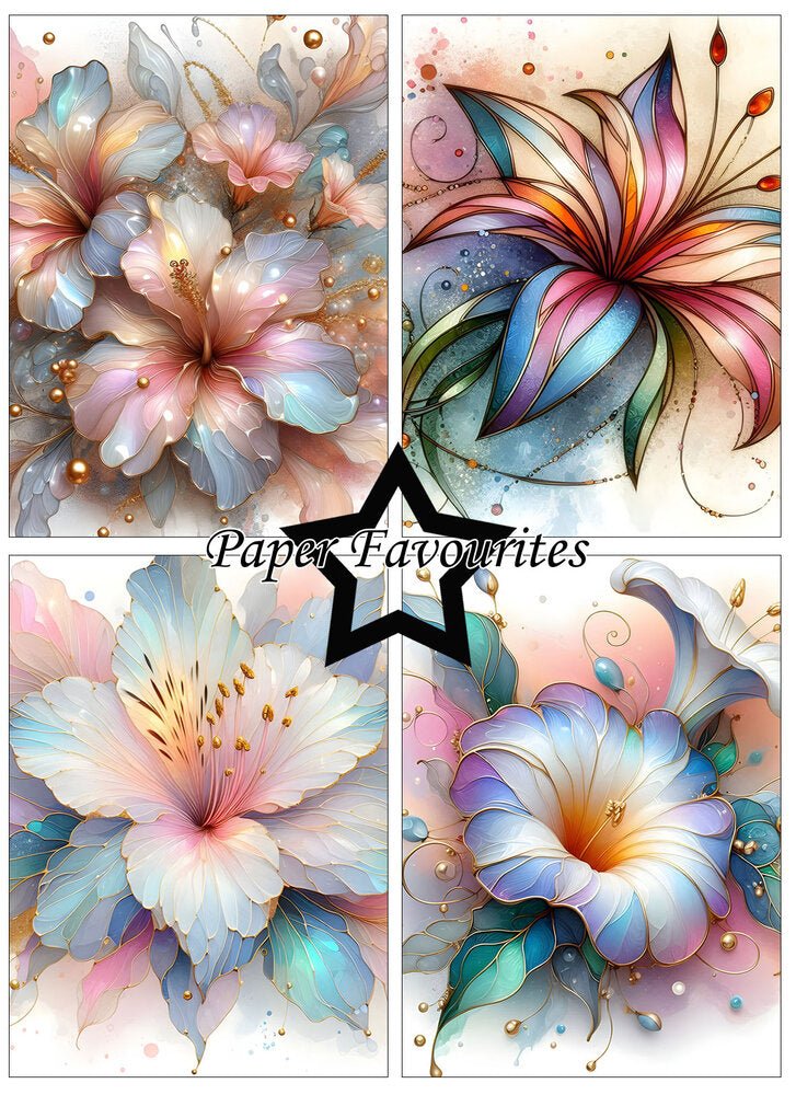 Paper Favourites - A6 Paper Pack - Abstract Flowers - The Crafty Kiwi