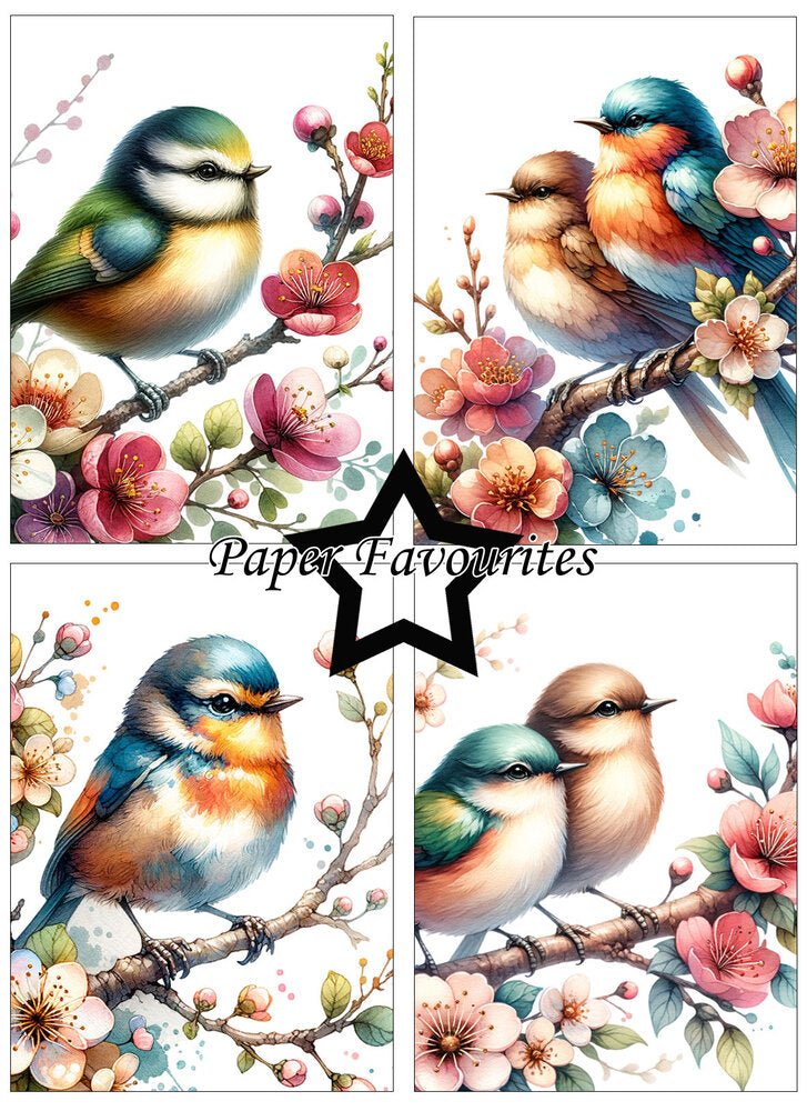 Paper Favourites - A6 Paper Pad - Birds and Flowers - The Crafty Kiwi