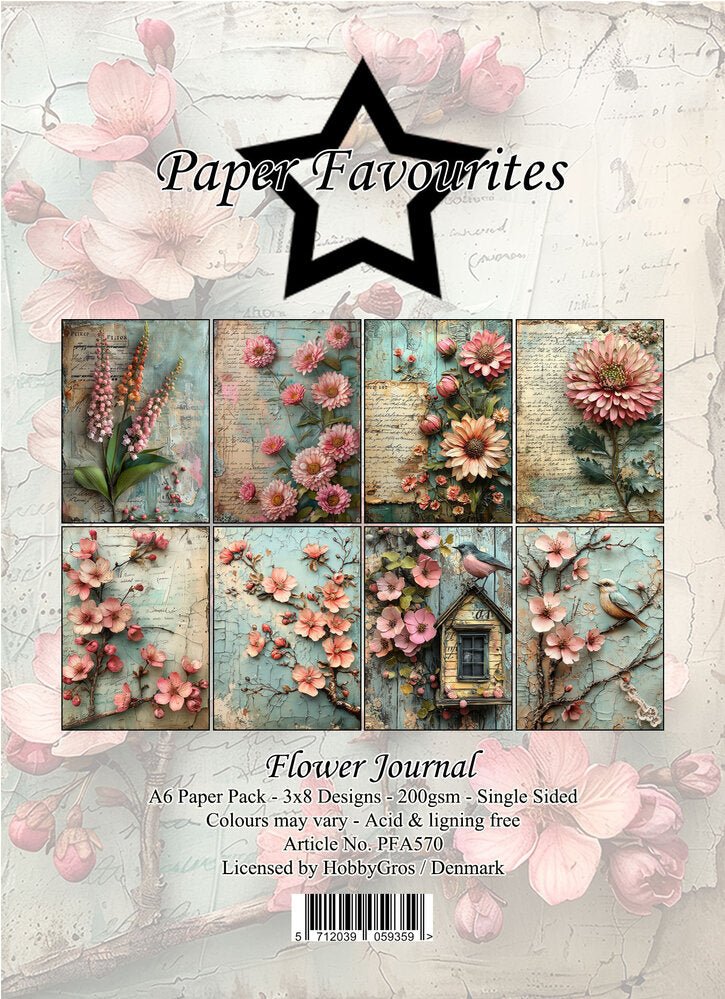 Paper Favourites - A6 Paper Pad - Flower Journal - The Crafty Kiwi