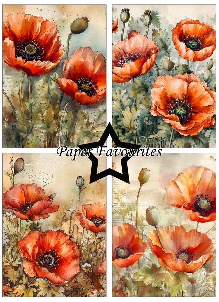 Paper Favourites - A6 Paper Pad - Poppy - The Crafty Kiwi