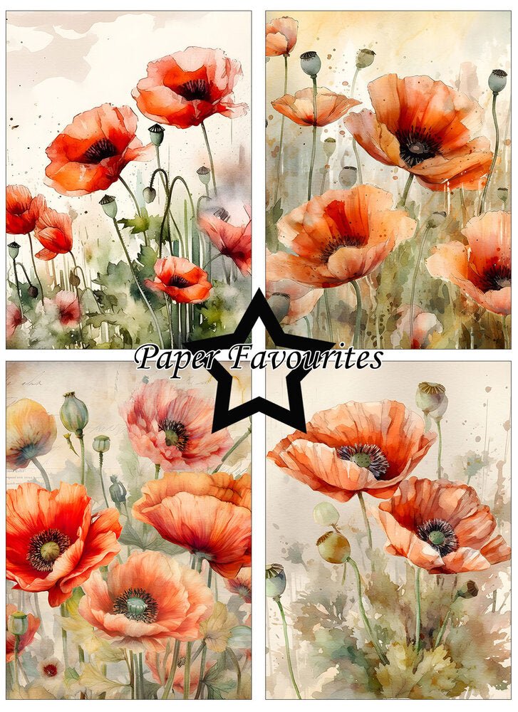 Paper Favourites - A6 Paper Pad - Poppy - The Crafty Kiwi