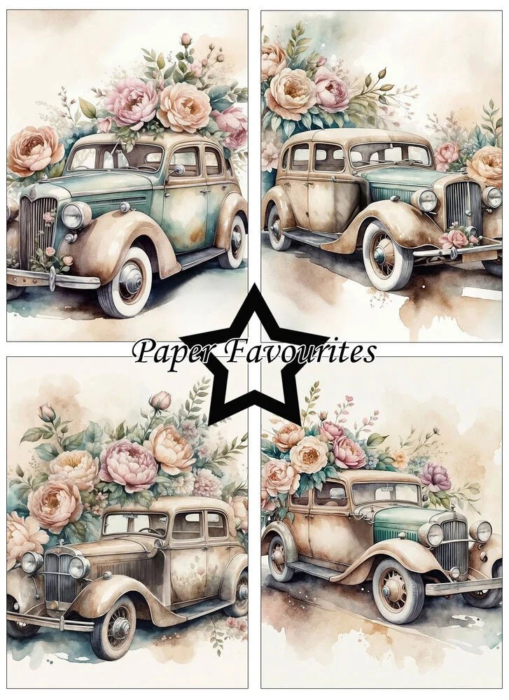 Paper Favourites - A6 Paper Pad - Vintage Car - The Crafty Kiwi