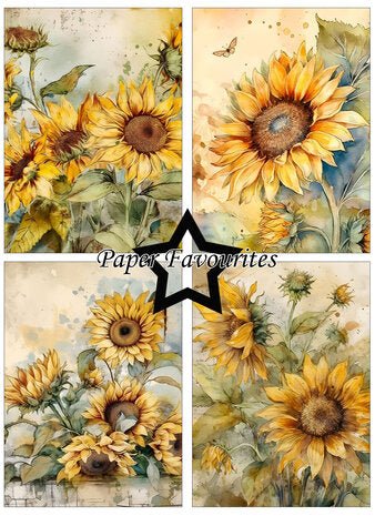 Paper Favourites - A6 Paper Pad - Vintage Sunflower - The Crafty Kiwi