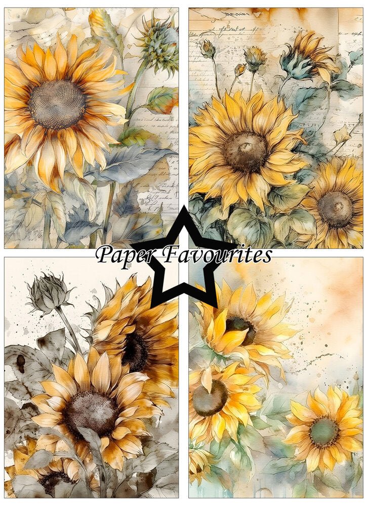 Paper Favourites - A6 Paper Pad - Vintage Sunflower - The Crafty Kiwi