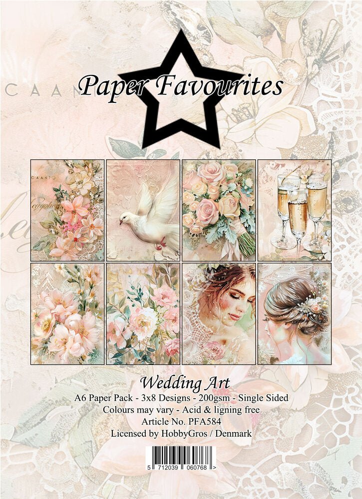 Paper Favourites - A6 Paper Pad - Wedding Art - The Crafty Kiwi