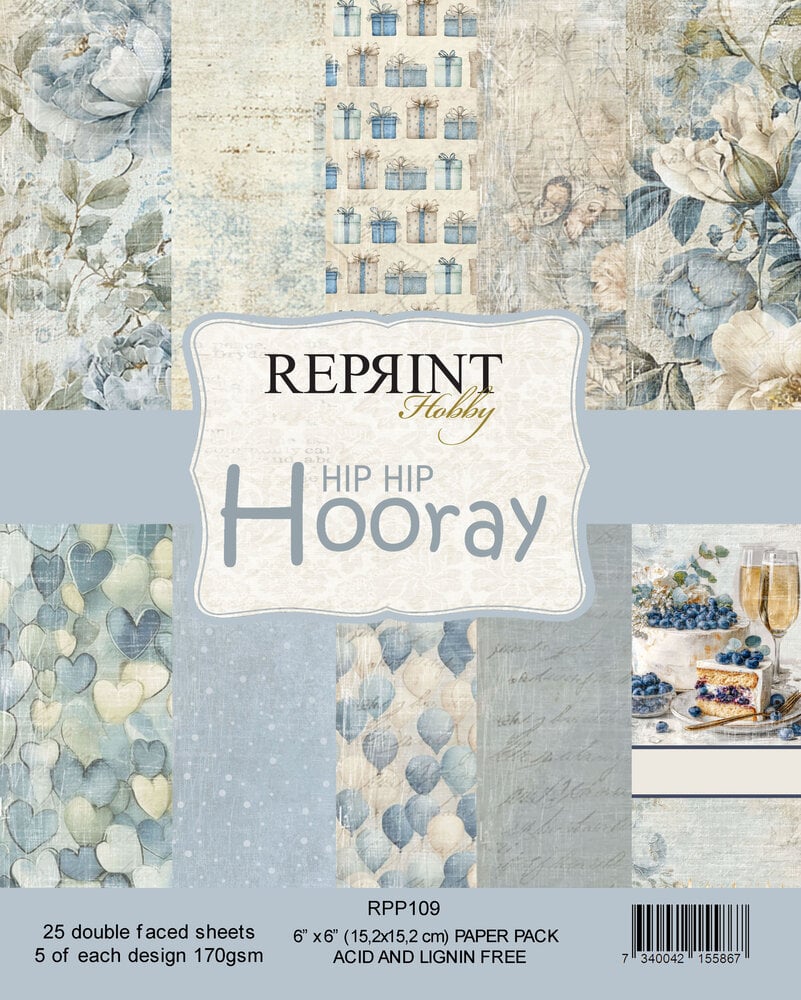Reprint - Hip Hip Hooray - 6x6 Inch Paper Pack