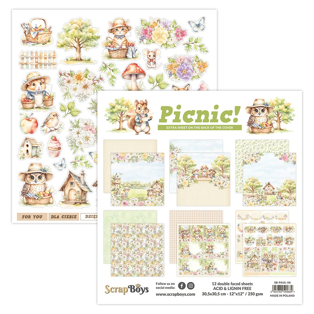 ScrapBoys - Picnic - 12x12 Paper Pack - The Crafty Kiwi