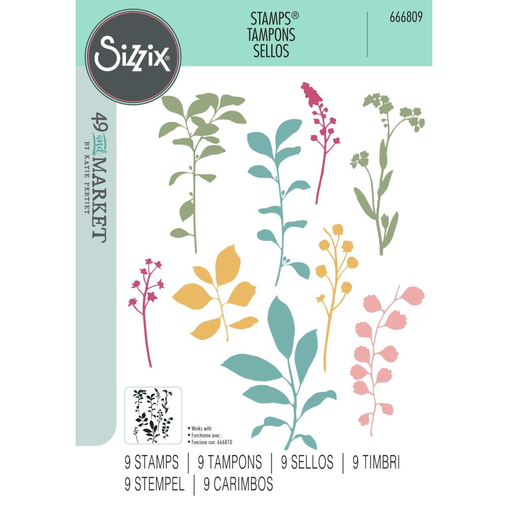 Sizzix - A5 Clear Stamps By 49 and Market - Fine Stems 01 - The Crafty Kiwi