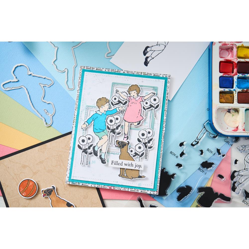 Sizzix - A5 Clear Stamps w/Framelits Dies By 49 and Market - Play Time - The Crafty Kiwi