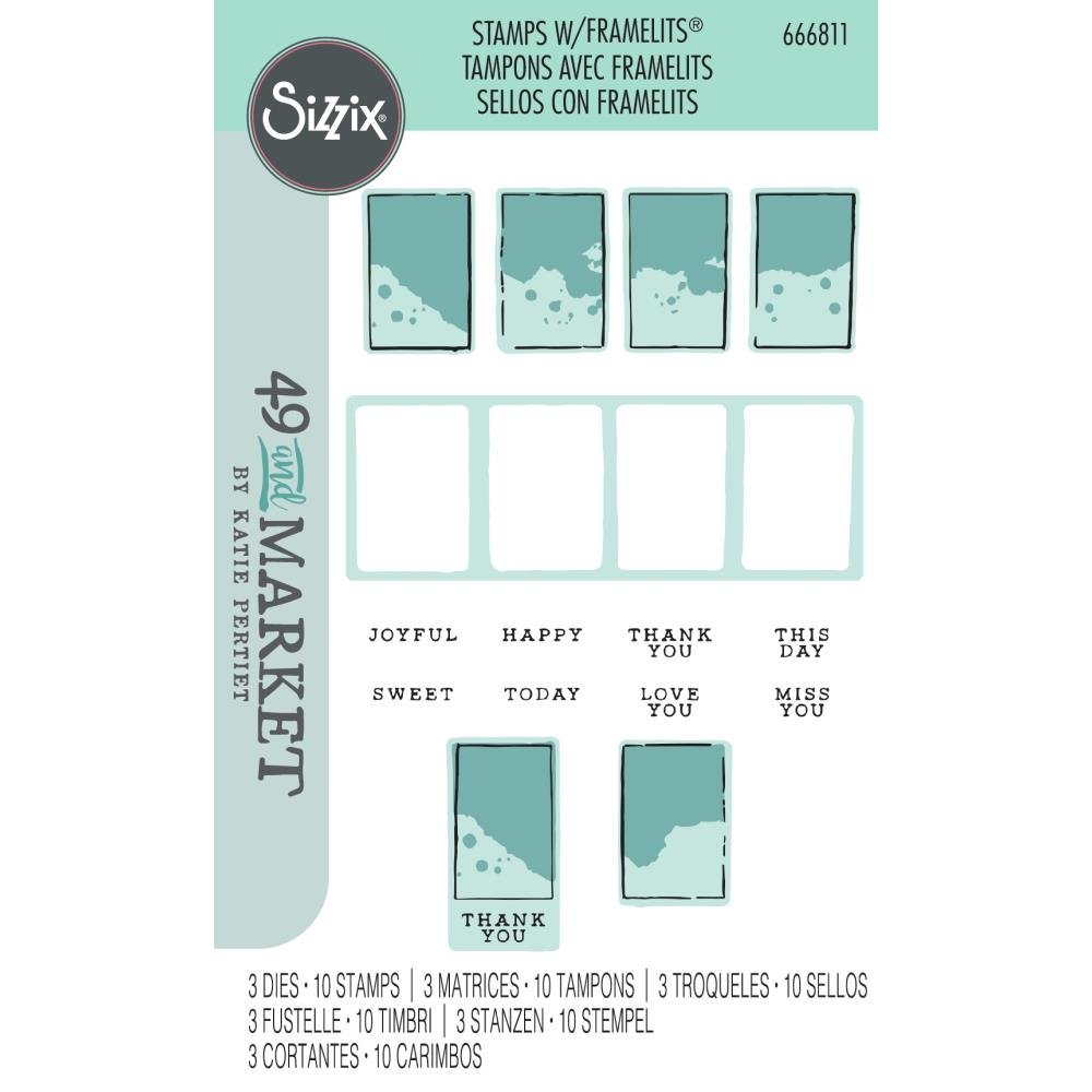 Sizzix - Clear Stamps w/Framelits Dies By 49 and Market - Painted Palettes - The Crafty Kiwi