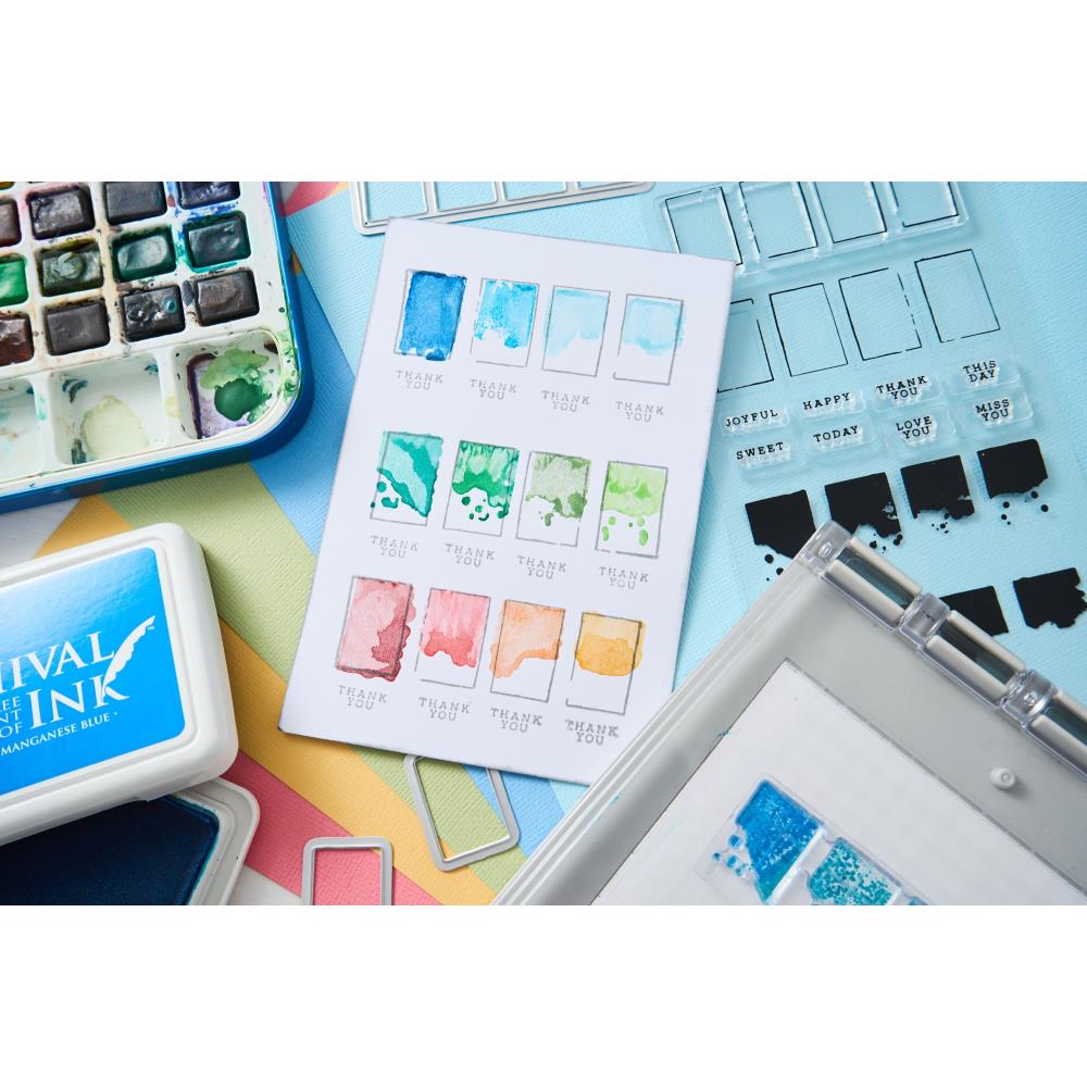 Sizzix - Clear Stamps w/Framelits Dies By 49 and Market - Painted Palettes - The Crafty Kiwi
