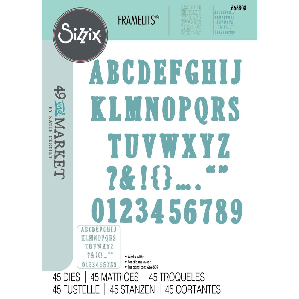 Sizzix - Framelits Die Set By 49 and Market - Fine Line Alpha 02 - The Crafty Kiwi