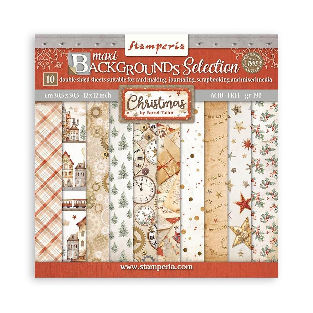 Stamperia - Gear up for Christmas - 12x12 Backgrounds Paper Pack - The Crafty Kiwi