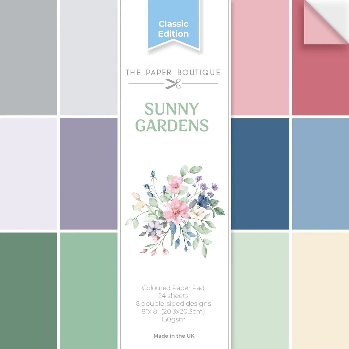 The Paper Boutique - Sunny Gardens - 8x8 Instant Card Pad & Solid Card Pad Bundle (48/sheets) - The Crafty Kiwi